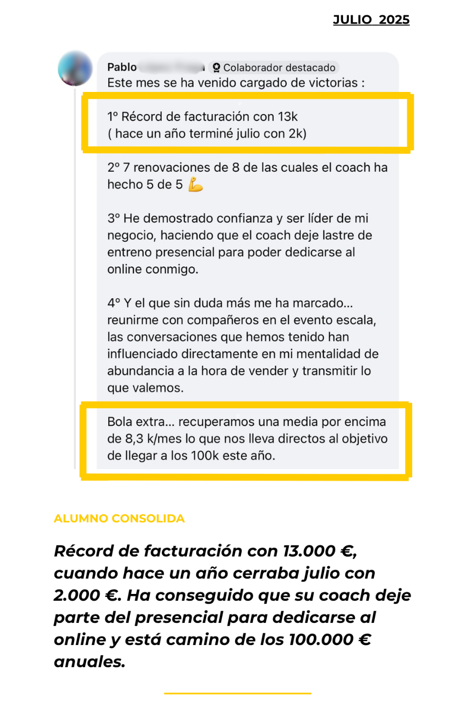 Testimonio alumno Academia Entrenadores Online - Julio 2025 (2)